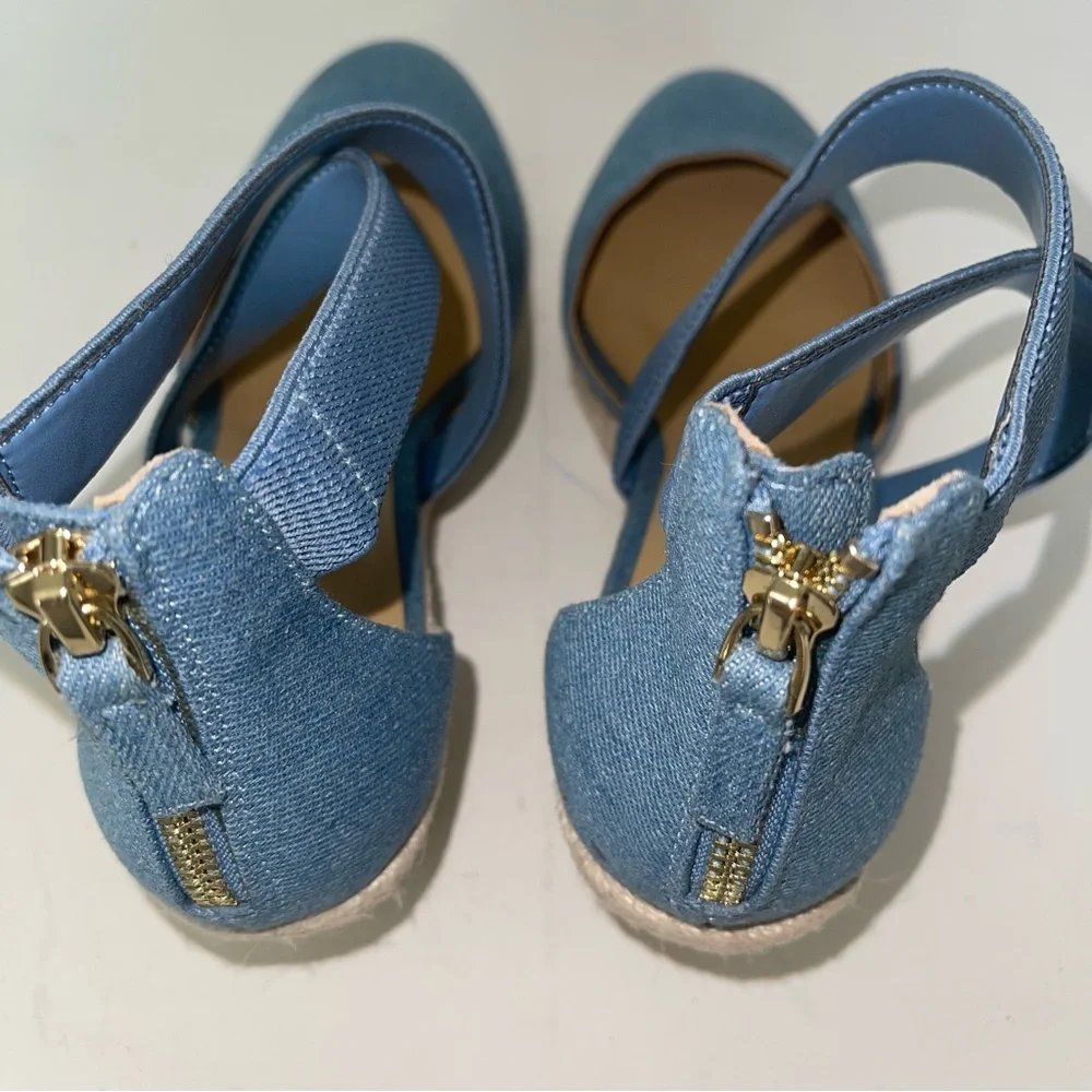 Talbots‎ LYNDSAY D'ORSAY ESPADRILLE WEDGES - DENIM